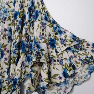 Zara blue floral wrap cardigan
